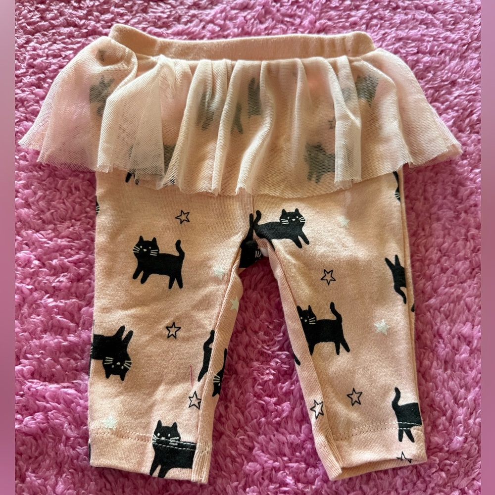 Carters Black Cat N Stars Tutu Leggings NWT 3 Months Halloween